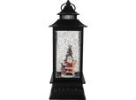 Clayre & Eef Decorazione Natalizia Con Luci Led E Musica 10X10X28 Cm Plastica Nera