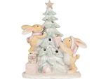 Clayre & Eef Decorazione Natalizia Con Illuminazione A Led Coniglio 14X8X16 Cm Plastica Marrone