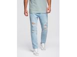 Jeans Da Uomo Carrot Fit Ombreggiati Con Lavaggio Indaco Chiaro Xl
