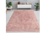 Tappeto Di Pelliccia Di Coniglio Rosa Elegantemente Morbido Con Una Sottile Lucentezza Dimensioni Moderne - 200 X 290 Cm
