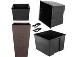 Inserto Kadax 40Cm Per Fioriere, Inserto In Plastica Nera Per Piante, Inserto In Plastica Con Manici Per Vasi Da Fiori, Inserto Quadrato Per Fioriere, Vaso Interno (38,5 X 28 Cm)