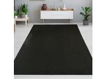 Tappeto Nero Moderno, Vellutato, Morbido E Di Facile Manutenzione Con Un Tocco Dimensioni - 120 X 160 Cm