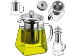 Teiera Kadax In Vetro Borosilicato Resistente Al Calore 650Ml, Teiera In Vetro Con Colino In Acciaio Inox Rimovibile, Teiera In Vetro Con Inserto Per Il Tè Sfuso