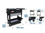 Bgs Carrello Da Officina 2 Cassetti Orizzontale Doppio Estraibile Vuoto - 4105