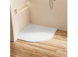 Emke Piatto Doccia 90X90Cm Piatto Doccia Piatto Antiscivolo Tagliabile Bianco Piatto Doccia A Ventaglio Smc Effetto Pietra