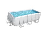 Set Piscina Bestway® Power Steel™ Frame Con Pompa Filtro 412 X 201 X 122 Cm, Grigio Chiaro, Rettangolare