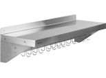 Mensola A Muro In Acciaio Inox Mahlzeit, 120 X 30 Cm, Mensola Pieghevole Con Pratico Binario A Gancio