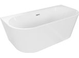 Mexen Oval+ Vasca Da Bagno Freestanding A Parete 170 X 80 Cm, Bianca, Troppo Pieno Cromato - 52681708000-01