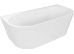 Mexen Oval+ Vasca Da Bagno Freestanding A Parete 170 X 80 Cm, Bianca, Troppopieno Bianco - 52681708000-20