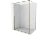 Mexen Kioto-Xf Parete Doccia Walk-In Con Cornice 100 X 202 Cm, Trasparente 10 Mm, Oro - 800-100-104-50-00-X