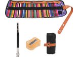 Set Di 50 Matite Colorate Per Disegno Ad Alta Saturazione Di Colore Con Estensore Per Temperino E Astuccio Arrotolabile