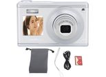 Fotocamera Digitale 4K Doppio Schermo Hd Ips Zoom Ottico 10X Autofocus Retrò Compatto Con Obiettivo Telescopico Per Fotografia Di Viaggio Vlogging Argento