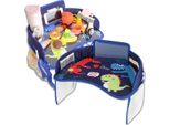 Edibazzar | Tavolino Da Viaggio Per Bambini Con Organizer Per Auto E Borsa Porta Tablet Blu Navy
