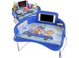 Edibazzar | Tavolino Da Viaggio Per Bambini Con Organizer Per Auto E Scomparto Per Tablet, Blu