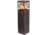 Brillante Bitta Rustica Whitney | Marrone, Piedistallo Resistente Agli Spruzzi D'acqua Per Uso Esterno | Metallo/Plastica | Altezza 59 Cm | 1X Presa E27 Max. 52W