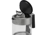 Princess 236040 Bollitore Elettrico In Vetro Brighton - 1 L - 2200 W - Nero - Acciaio Inox - Trasparente - Vetro - Acciaio Inox - Acqua