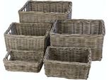 Cestino A V In Vimini 40X30X20 Grigio