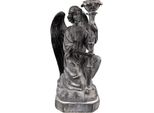 Clayre & Eef Portacandele Angelo 29 Cm In Plastica Grigia