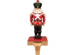 Clayre & Eef Schiaccianoci Natalizio All'uncinetto 24 Cm Rosso Nero Plastica