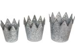 Portapiante Clayre & Eef Ø 29 Ø 25 Ø 21 Cm Metallo Grigio