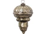 Clayre & Eef Guaina Di Natale Xl Ø 14 Cm In Vetro Marrone Argentato