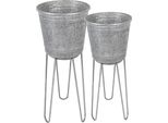Portapiante Clayre & Eef Ø 35 Ø 31 Cm Metallo Grigio