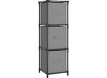Vidaxl Armadio Con 3 Cassetti In Tessuto Grigio 34X34X101 Cm Acciaio