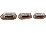 Cesto Portaoggetti Clayre & Eef Set Di 3 Cesti 41X31X12 Cm Marrone Nero Rattan