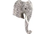Clayre & Eef Decorazione Murale Elefante 40 Cm Carta Bianca Nera