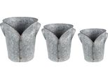 Portapiante Clayre & Eef Ø 25X28 Cm In Metallo Grigio