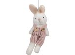 Clayre & Eef Ciondolo Pasquale Coniglio 14 Cm Bianco Sintetico