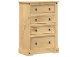 Cassettiera 80X43X114 Cm In Legno Di Pino Massiccio