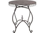Clayre & Eef Tavolo Da Bistrot Ø 70X75 Cm In Metallo Marrone