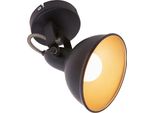 Faretto Da Parete Orientabile E Girevole Retrò 1Xe14 40W Metallo Nero Ø10Cm Briloner