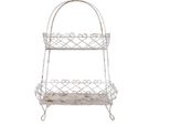 Etagere A 2 Strati Clayre & Eef 47X24X66 Cm Bianco Marrone Metallo