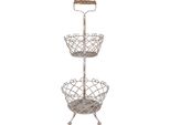 Etagere Clayre & Eef Ø 28X74 Cm Metallo Bianco Marrone