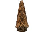 Clayre & Eef Decorazione Natalizia Con Illuminazione A Led Albero Di Natale Ø 11X24 Cm In Vetro Color Rame