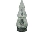 Clayre & Eef Decorazione Natalizia Con Illuminazione A Led Albero Di Natale Ø 7X16 Cm Vetro Color Argento