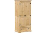 Armadio 76X50X170 Cm In Legno Di Pino Massiccio