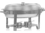 Chafing Dish Ovale In Acciaio Inox Da 5 Litri Con Finestra Di Visualizzazione, Scaldavivande Per Catering A Buffet