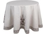 Tovaglia Clayre & Eef Ø 170 Cm Beige Cotone Cervo