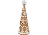 Clayre & Eef Decorazione Natalizia Albero Di Natale Ø 14X37 Cm Poliresina Marrone