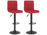 Vidaxl Sgabello Da Bar 2 Pezzi. Tessuto Rosso Vino