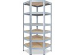Shelfplaza Pro 200X90X60 Cm Scaffale Angolare In Zincato Con 6 Ripiani E 166 Kg Di Portata Per Ripiano
