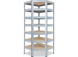 Shelfplaza Pro 230X80X50 Cm Scaffale Angolare In Zincato Con 7 Ripiani E 142 Kg Di Portata Per Ripiano