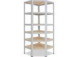 Shelfplaza Office 200X60X30 Cm Scaffale Angolare In Grigio Chiaro Con 6 Ripiani E 145 Kg Di Portata Per Ripiano