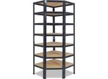 Shelfplaza Black 230X80X50 Cm Scaffale Angolare In Nero Con 7 Ripiani E 125 Kg Di Portata Per Ripiano