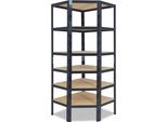 Shelfplaza Black 180X70X45 Cm Scaffale Angolare In Nero Con 6 Ripiani E 145 Kg Di Portata Per Ripiano