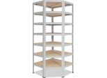 Shelfplaza Office 230X80X50 Cm Scaffale Angolare In Grigio Chiaro Con 7 Ripiani E 125 Kg Di Portata Per Ripiano