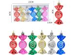 Inf Mini Ornamenti Natalizi A Forma Di Caramella - Set Da 6, Decorazioni Festive Per L'albero Multicolore